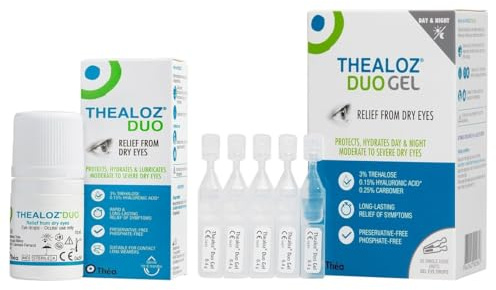 Thealoz Duo & Duo Gel Eye Drops Bundle | Day & Night Dry Eye Relief | Long-Lasting Hydration | Preservative-Free