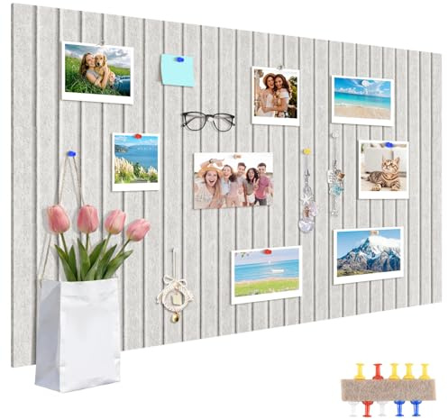 ALANGDUO Tableau en Liège 80 x 40 cm, Grand Tableau d'affichage avec Punaises, 0,9 cm d'Épaisseur, Panneau Liège Mural Affichage Photo Vision Board, pour École, Maison, Cuisine, Bureau, Camel Clair
