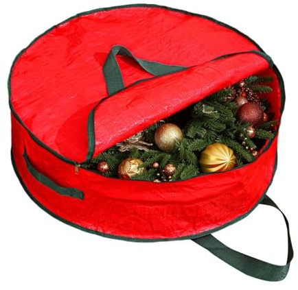 Weihnachtskranz Aufbewahrungstasche, Ø 61/76/90cm Kran-z Aufbewahrungsbehälter mit Tragegriffen Reißverschluss, Weihnachtskranz Aufbewahrung für Kran-z Weihnachtsdekoration