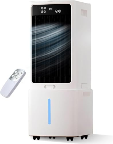 Aire Acondicionado Portátil Sin Salida al Exterior 12L – Enfriador de Aire Evaporativo Potente con Mando a Distancia y 3 Velocidades