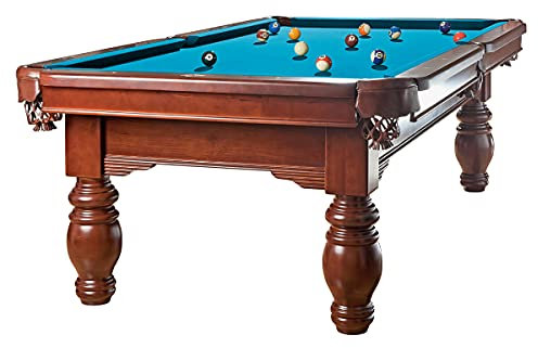 Billiard-Royal Billardtisch Pooltisch Modell Magdalena 8 ft. mit hochwertigem K-55 Bandengummi und freier Tuchwahl, Tuchfarbe:Electric Blue