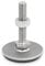 Ganter Normelemente GN 41-40-M12-125-D3-SK Pieds réglables en acier inoxydable en caoutchouc vulcanisé, argent, Gewinde d2: M12X125
