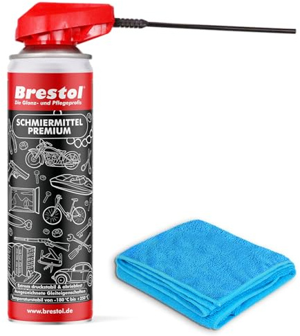 PTFE Spray 400 ml + Universaltuch - 10 in 1 Schmierspray Kettenspray Rostlöser Kriechöl Schneidöl Trennmittel Korrosionsschutz Kontaktspray Zahnradspray Feuchtigkeitsverdränger Schmiermittel