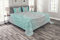 ABAKUHAUS Grau und Türkis Tagesdecke Set, Ombre Ethnic, Set mit Kissenbezügen Waschbar, für Doppelbetten 220 x 220 cm, Türkis Grau
