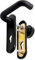 MICEL - 00236 - Juego de manilla cortafuego con pomo fijo y bocallave de 72 mm para puerta. Con placa de acero y nylon y acabado en negro. 168 x 44 mm.