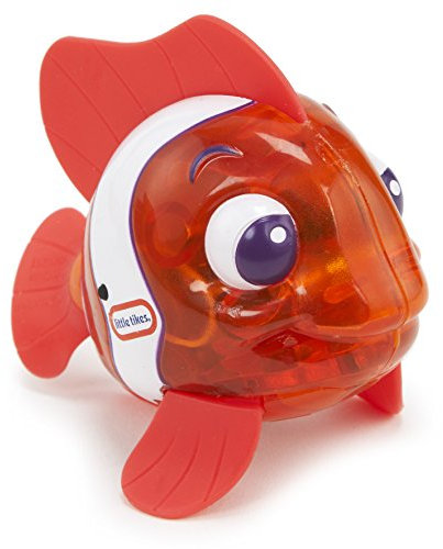 Little Tikes 173837GR Sparkle Bay Funkelfisch Clownfisch Wasserspielzeug mit Leucht- und Schwimmfunktion, Badewannenspielzeug für Kinder ab 3 Jahren, rot/weiß