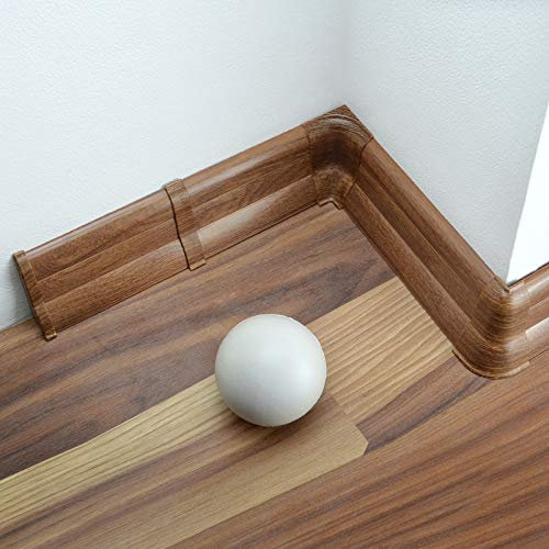 [DQ-PP] 30 Meter Sockelleisten 62mm PVC Eiche Tabak Laminatleisten Fussleisten aus Kunststoff PVC Laminat Dekore