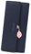 RRANCharltu Portefeuille Femme Longue Porte-Cartes Porte-Monnaie à glissière avec Feuille Pendentif en PU Cuir, 10 Emplacements Cartes pour Cadeau de Noël Saint-Valentin (Bleu Saphir)
