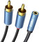 MillSO Câble Adaptateur Audio 3,5 mm 2 rallonges mâle à Jack 3,5 mm Femelle (plaqué Or 24 carats, boîtier métallique) Adaptateur Y Cinch Rouge et Blanc 3,5 mm - 30 cm