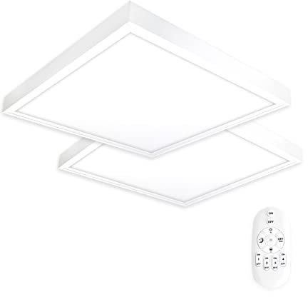 Xtend 2x LED Panel 62x62 cm Neutralweiß 4000K | 40W LED Deckenleuchte dimmbar Fernbedienung inkl. Trafo | Panel Aufbaurahmen PMMA ENEC PLe2.2
