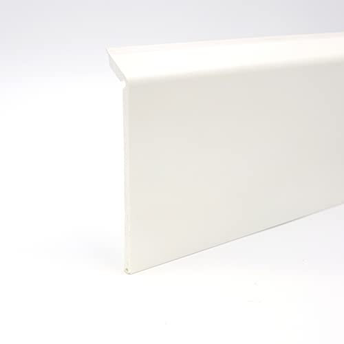MadeInNature Surplinthe de rénovation en PVC, Plinthe à recouvrement blanche ou grise haute qualité de MadeInNature hauteur 11.4 cm, Longueur au choix (8 ML, Blanc)