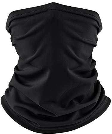 Funeng Unisex Neck Warmer Gaiter, Windproof Ski Mask, Winter Neck Face Cover for Men Women Outdoor Sport (Black)