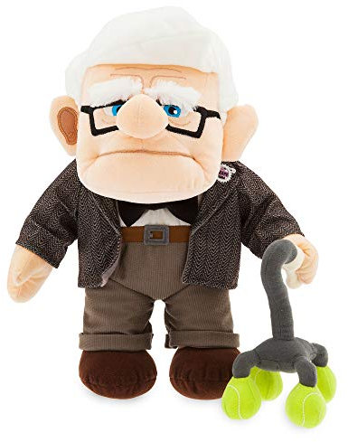 Disney Store Carl Plüschtier, mittelgroß, Pixar Up, 36 cm, aus weichem Stoff, gestickte Gesichtszüge und trägt sein klassisches Outfit, komplett mit witzigem Gehstock