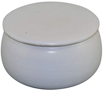Mantequillera de cerámica francesa refrigerada por agua, sin mantequilla dura para el desayuno, siempre frescura y mantequilla, aprox. 250 g, color blanco mate B-G