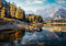 wandmotiv24 Fototapete See Wald Berge, XXL 400 x 280 cm - 8 Teile, Wanddeko, Wandbild, Wandtapete, Bäume Himmel Wolken Wasser M6754
