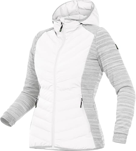 Leibwächter Damen Hybridjacke Winterjacke Übergangsjacke Jacke Casual Line mit Kapuze (38, weiß)
