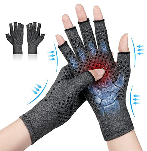 ACWOO Arthritis Handschuhe, Kompressionshandschuhe Herren Damen, Arthrose Handschuhe Fingerlose Handschuhe für Schmerzlinderung (S)