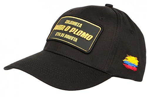 SKR Plata O Cap Plomo Schwarz Gold Patch Reflect Colombia Bogota Baseball – Unisex, Schwarz , Einheitsgröße