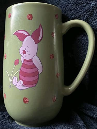 Eeyore Ceramic Coffee Cup Mug - Green Piglet Design - 350 ml - Kid Friendly - Dishwasher Safe - Reusable - 1 count