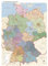 GeoMetro Deutschlandkarte politisch, Metallbeleistung zum Aufhängen, Laminierung, 84 cm x 114 cm, beschreibbar, abwischbar, Bundesländer, Regierungsbezirkse, Landkreise