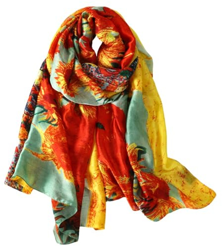 LIVLOKO Écharpe en satin soyeux pour femme dans une boîte cadeau - Écharpe de tête de mûrier pour femme - Écharpe soyeuse pour femme - Écharpe de designer - Cadeau pour les femmes âgées, Tournesols