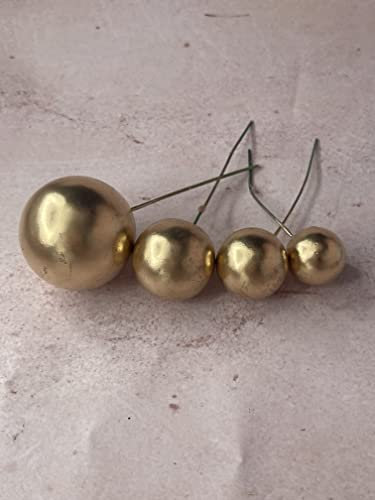 Faux Coloured Polystrene Cake Topper Ball Spheres (Gold)