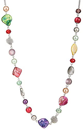 FULU AUTUMN Lange Perlenkette Damen Boho Lange Stein Kette Statement Schmuck Beste Freundin Geschenke(Colorful)