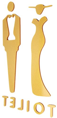 SBTRKT WC-Schilder, Acryl-WC-Türschilder for Männer und Frauen, WC-Türschilder for Hotels, Büros, Restaurants. (Color : Gold)