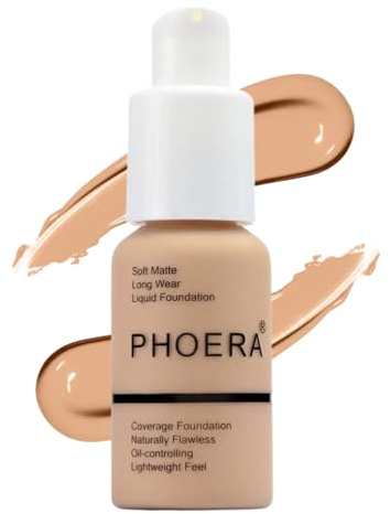 Noble Gifts - Foundation, Full Coverage Foundation, Soft Matte, Oil Control Foundation Makeup Flawless Smooth Long Lasting 24HR Waterproof and Blendable 30ml (104 - Buff Beige)