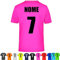 T-shirt con Stampa Personalizzata Nome e Numero Maglietta per Calcio Calcetto Uomo Fluo a maniche corte (M, ROSA FLUO)