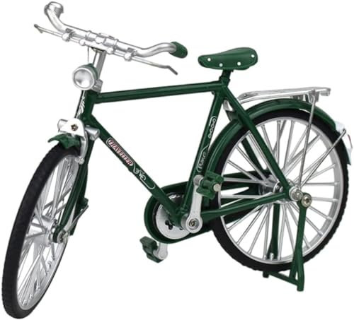 Inyetri Deko Fahrrad Miniatur Mini Fahrrad Modell Spielzeug 1:10 Vintage-Fahrradmodell Fahrrad Miniatur Modell für Kinderspielzeug, Geschenke und Dekoration (Grün)