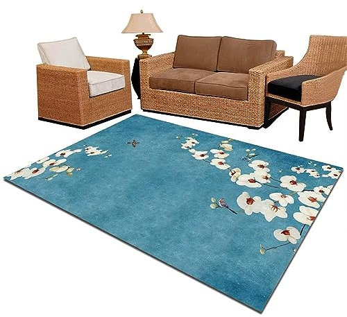 Kunsen Hochflor Teppich Wohnzimmerdekoration Designer blau Teppich nach Mass Mädchenteppich50x80CM