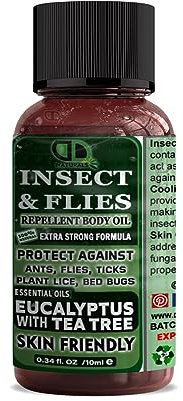 DD teck Insect Repellent with EUALYPTUS & TEA TREE Essential Oil (Repells bugs such as flies, ants, wasps & mosquitos indoors in the home) (10ml Cap)