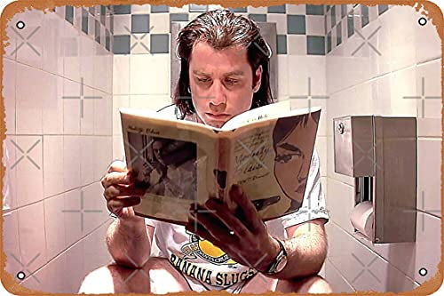Pulp Fiction Filmposter – Druck – Lustiges Badezimmer-Metalldosen-Poster, 30,5 x 20,3 cm, Männerhöhle, Wanddekoration