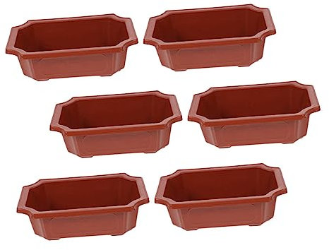 Milisten 6 Piezas Maceta Jardinera De Barandilla De Cubierta Maceteros Rectangulares Jardinera Rectangular Jardinera Suculenta De Plástico Suelo De Bonsái El Plastico Clásico Caja De Vivero