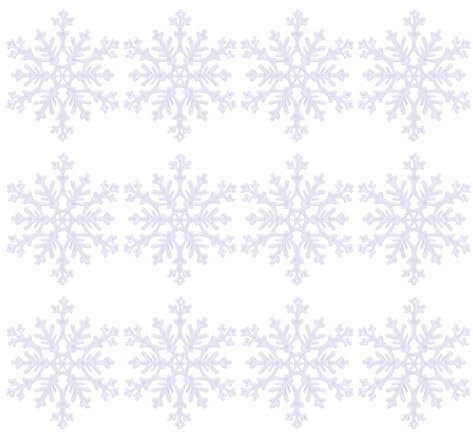 DIKACA 12st Große Schneeflocken Selber Machen Christbaumschmuck Weihnachtsschmuck Zum Aufhängen Klare Schneeflockengirlande Dekor Weihnachtsbaum Plastik Weiß Weihnachten