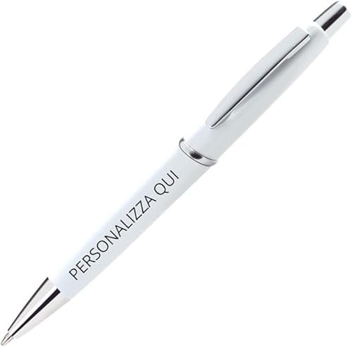 PENNE PERSONALIZZATE CON STAMPA A COLORI UV, PENNE IN PLASTICA (25 PEZZI, BIANCO)