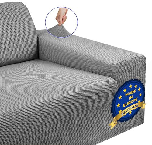 BLUZIMAN Sofa Überzug 1 Sitz, Couch Überzug, Moderne Sofabezug Super Elastische, Sofa Cover Antirutsch, Nicht kompatibel mit Eck- oder L-förmigen Sitzmöbeln (EIN Sitz, Grau)