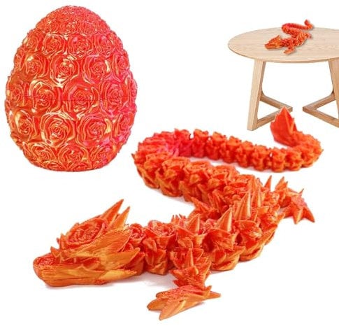 3d Printed Dragon In Egg, Moving Crystal Dragon, Mystery Dragon Egg, Rose Dragon Eggs With Surprise Dragon Inside, Mythical Pieces Dragon Egg, Articulated Dragon Egg