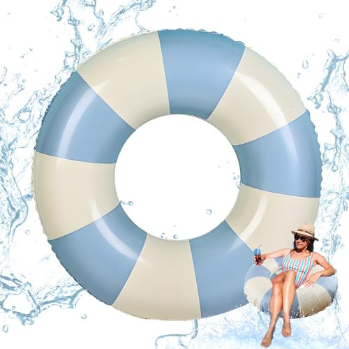 Schwimmreifen, RosyFate Blau Schwimmring, Schlichter Karierter Schwimmring, Schwimmreifen Erwachsene, Ø 75 cm, für Schwimmbad-Partydekorationen, Strand, Outdoor Partyzubehör