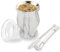 binsakao Yerba Mate - Juego de taza de calabaza mate y bombilla, taza de té de doble pared de acero inoxidable con tapa y cepillo de limpieza, 8.4 onzas (mármol blanco)