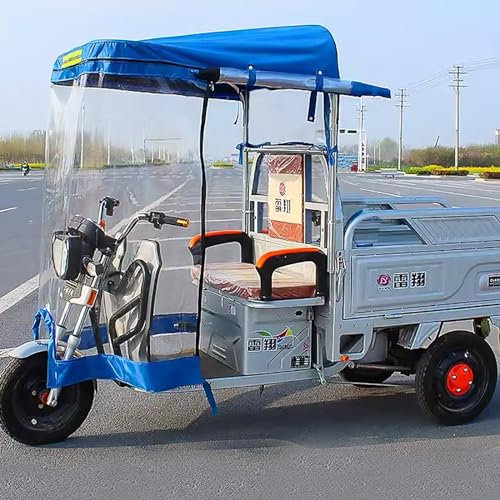 Auvent de cabine pour tricycle électrique robuste et moto – Housse idéale pour tricycle adulte, protège du vent et de la pluie