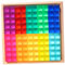 Ronyme Stapelspiel Regenbogen Acryl Edelsteinwürfel, Regenbogen-GEM-Würfel Bausteine, Glatt Stapelspiel Würfelblöcke Bausteine-Set für Kinder,100Stück+10 Karten,Gelee-Stil