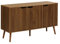 sweeek - Buffet de Rangement Effet Bois de Noyer 3 Portes et 3 étagères. Buffet Bas. 120cm