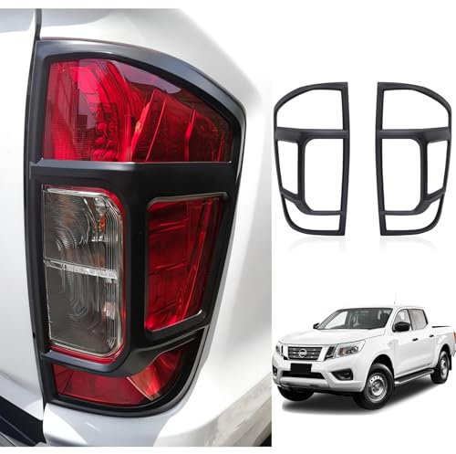 JHCHAN Rücklichtabdeckung für Nissan Navara 2015-2020, D23 NP300 N-Guard Navara Trek-1° Navara Tekna ABS mattschwarze Rücklichtschutzverkleidung
