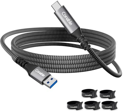 USB 3.1 A to USB C Cable 10FT, 10Gbps Data Transfer and 60W 3A Fast Charging Cable, Nylon Braided, Compatible with iPhone 16/15 Series, iPad, Android Auto, S24, Google Pixel, LG and More, with 5 Ties