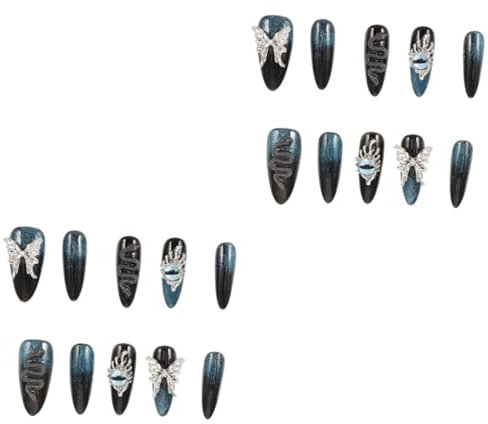 Healvian 2sets Fake Nails Long False Nails Stickers Decorative for Wardrobe Accessory