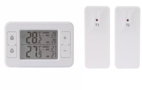 Vereen Thermomètre de congélateur intérieur et extérieur sans avec alarme sonore et jauge de température pour cuisine