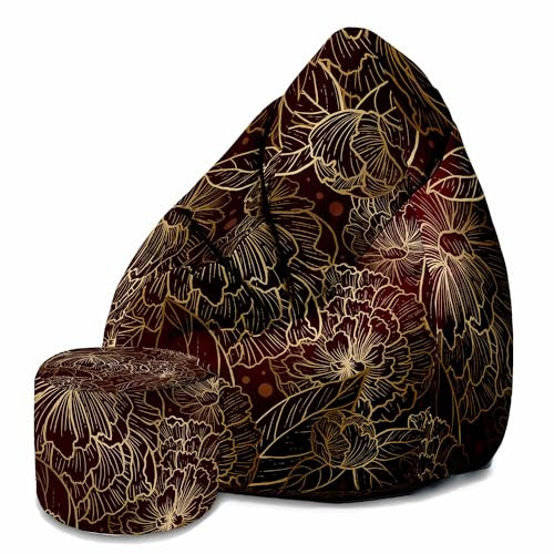 DreamRoots Sitzsack Erwachsene Velvet Samt, Deep Peonia