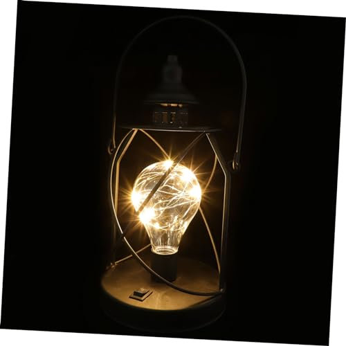 Milisten Dekorative Tischlampe Aus Eisen Retro Handlampe Für Garten Und Zuhause Stilvolle Nachttischleuchte Warmweiß Ohne Batterie Für Schlafzimmer Und Wohnzimmer